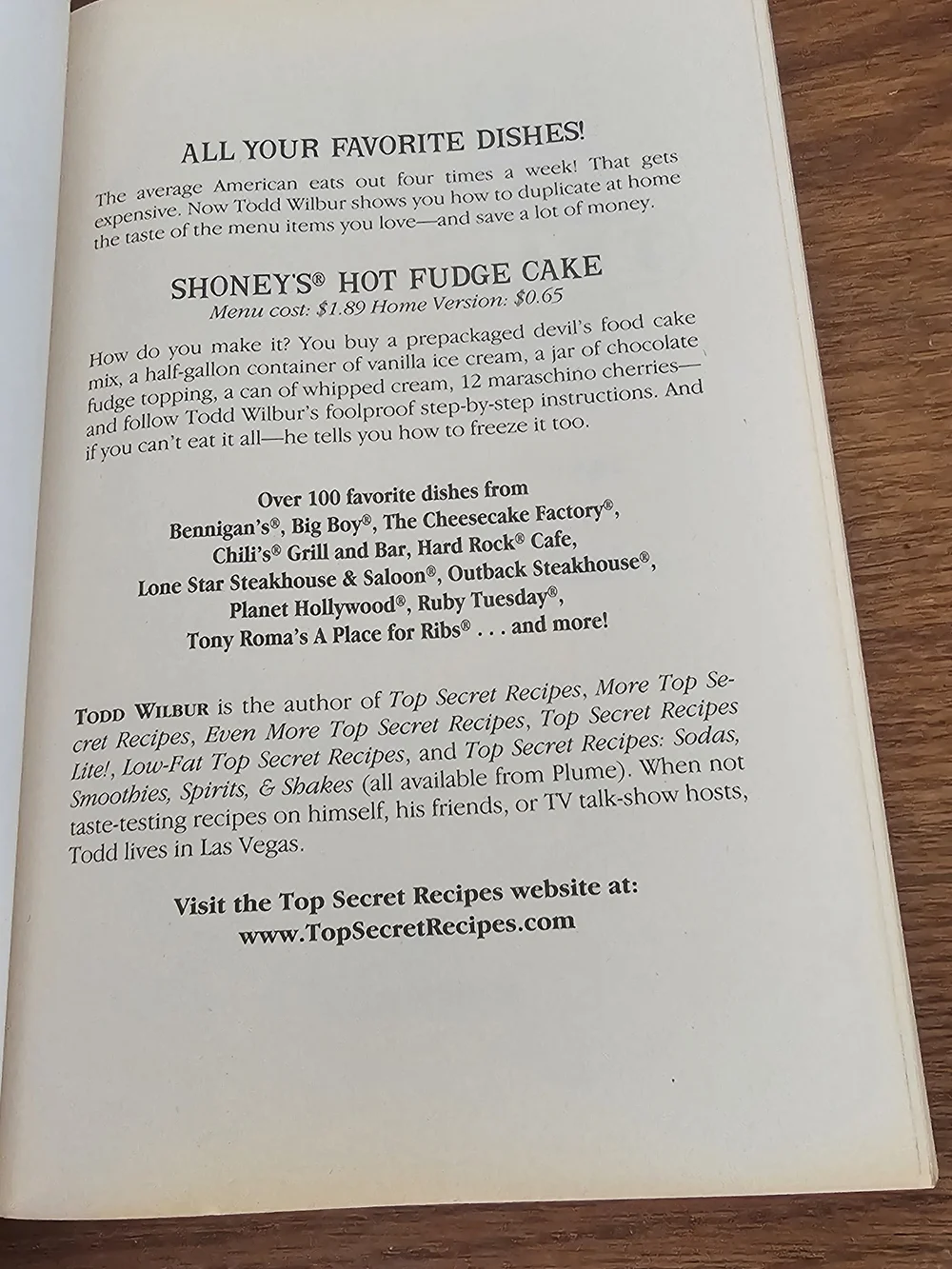 Top Secret Restaurant Recipes Cookbook